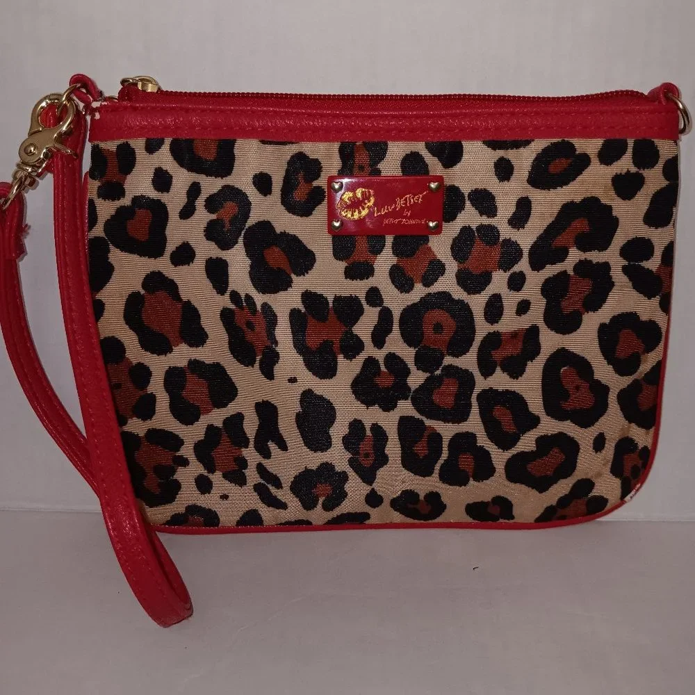 LUV BETSEY by BETSEY JOHNSON LEOPARD PRINT WRISTLET